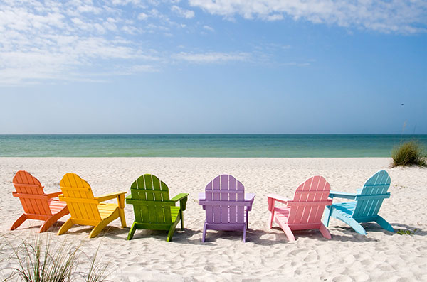 Colorful Chairs on a South Florida Beach